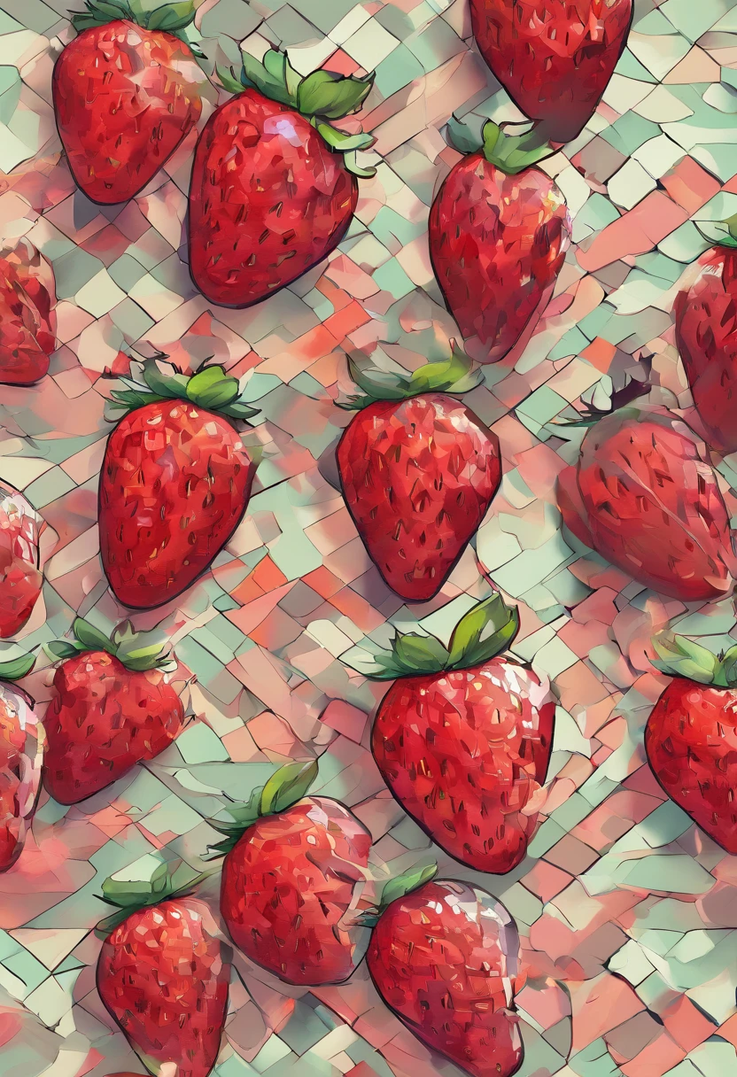 Strawberries,burn,Melt,fire,burning,Ultra high image quality,realisitic,, Eduardo Cobra Acor Cholchoamento ,Multidimensional geometric wall portrait, Artistically, Chibi,yang08k, Beautiful fece, colouring,