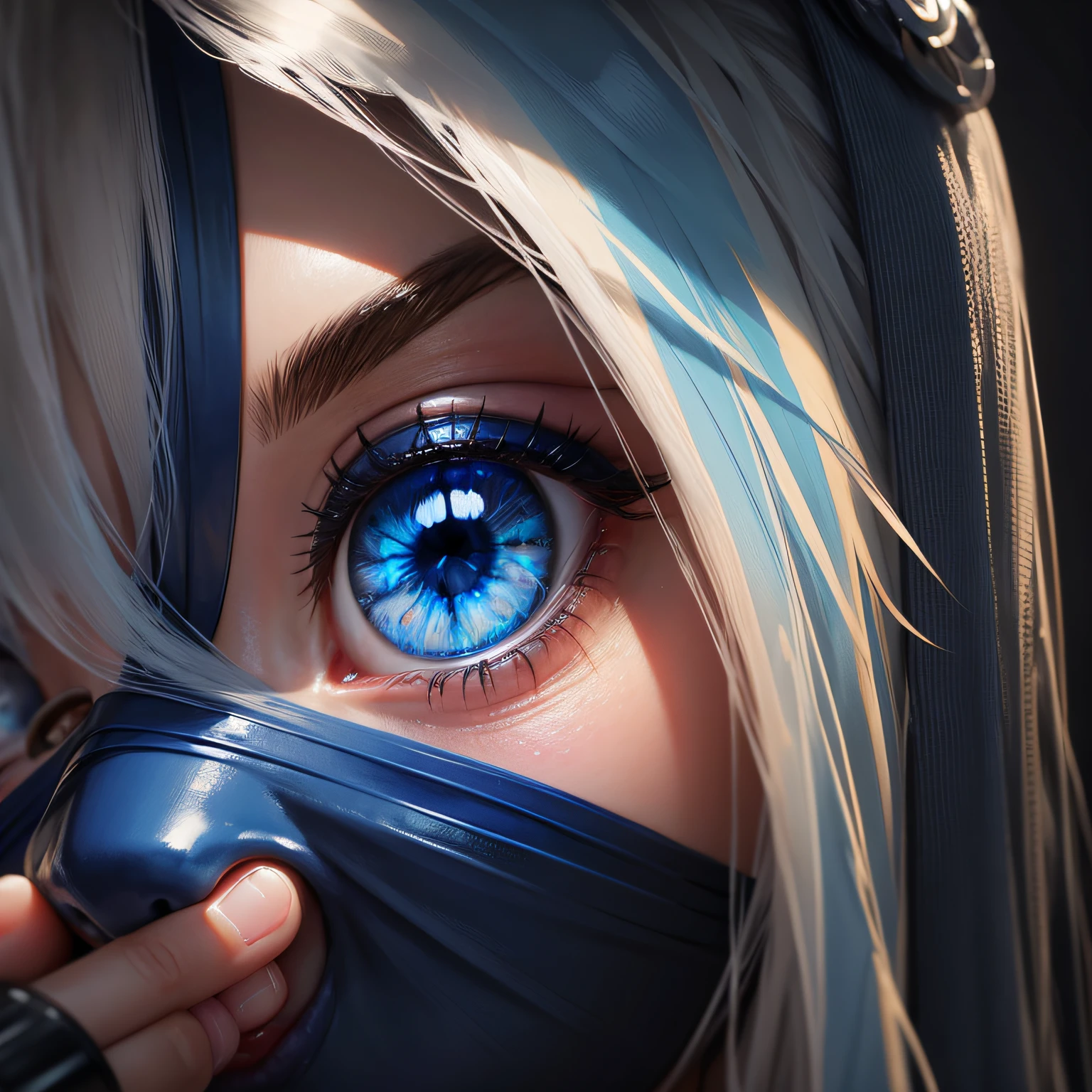 Ultra realistic gorgeous blue eyes