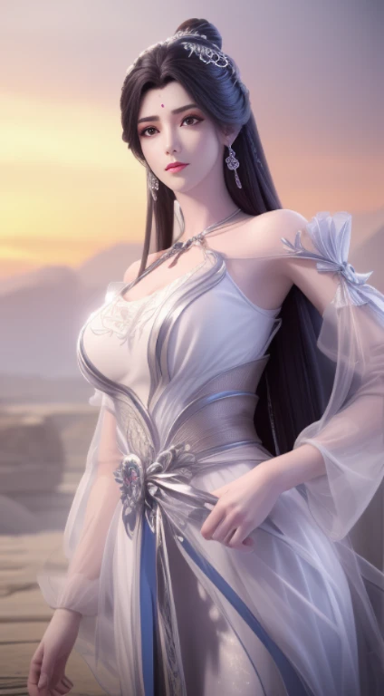 1 girl,best quality ,masterpiece, illustration, an extremely delicate and beautiful, extremely detailed ,CG ,unity ,8k wallpaper, Amazing, finely detail, masterpiece,best quality,official art,extremely detailed CG unity 8k wallpaper,absurdres, incredibly absurdres, huge filesize , ultra-detailed, highres, extremely detailed,beautiful detailed girl, extremely detailed eyes and face, beautiful detailed eyes,light on face, circlet, cleavage, real face, standing, natural face, clothes with texture, earrings, eyelashes, hair_ornament, jewelry, soft lighting,cinematic lighting , Baotou head,