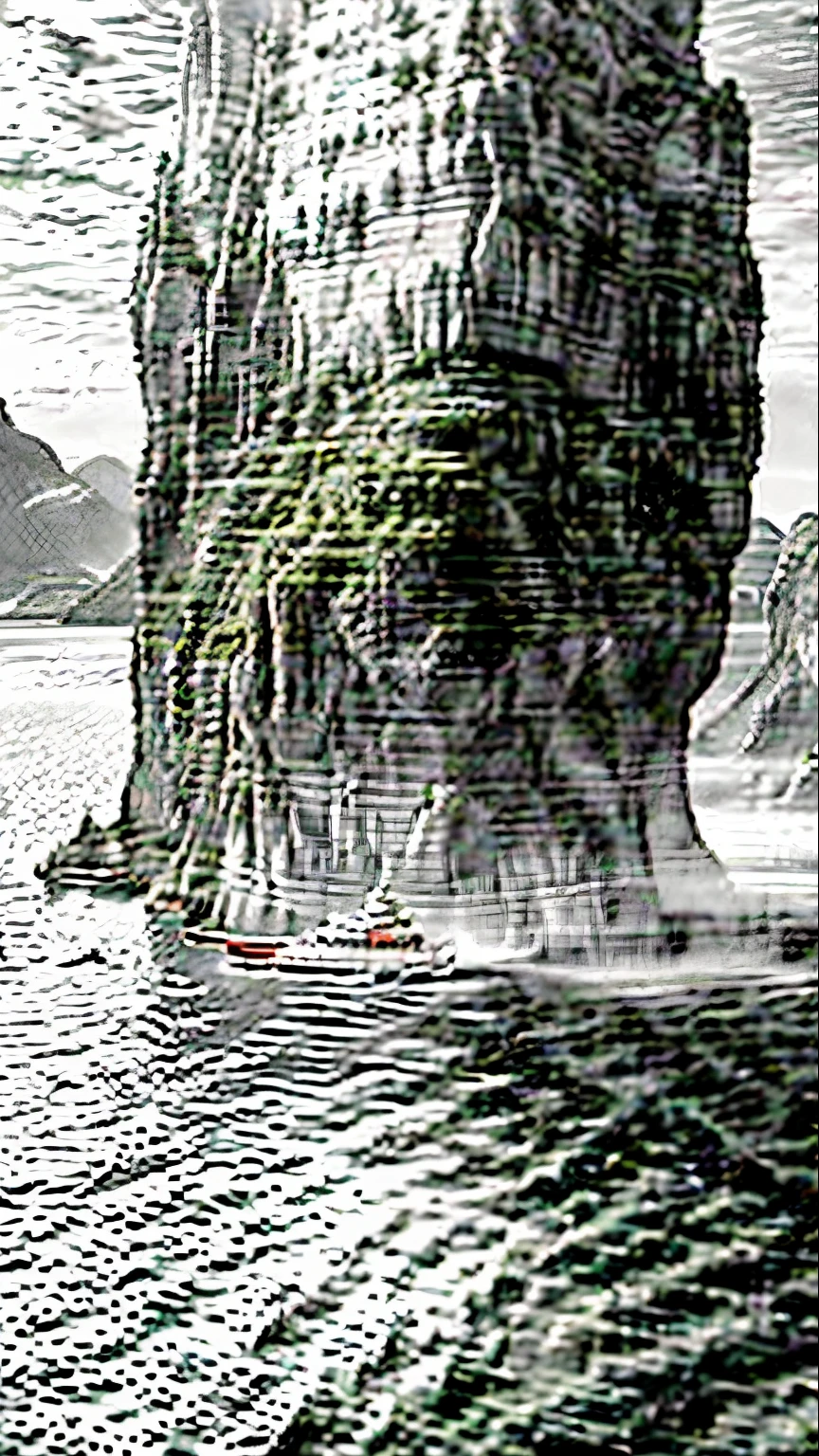 several boats are floating in the water near a large rock formation, floating mountains, painting of an island, floating islands, epic land formations, incredibly beautiful, floating skyscrapers, very close to real nature, incredible depth, amazing depth, incredibly high detailed.there are many boats in the water near the mountains, incredibly beautiful, very close to real nature, karst landscape, very extremely beautiful, picturesque, very very beautiful scenery, j breathtaking scenery, very beautiful scenery, fantastically beautiful, very beautiful!! aerial shot, very very beautiful, very very very very beautiful!!