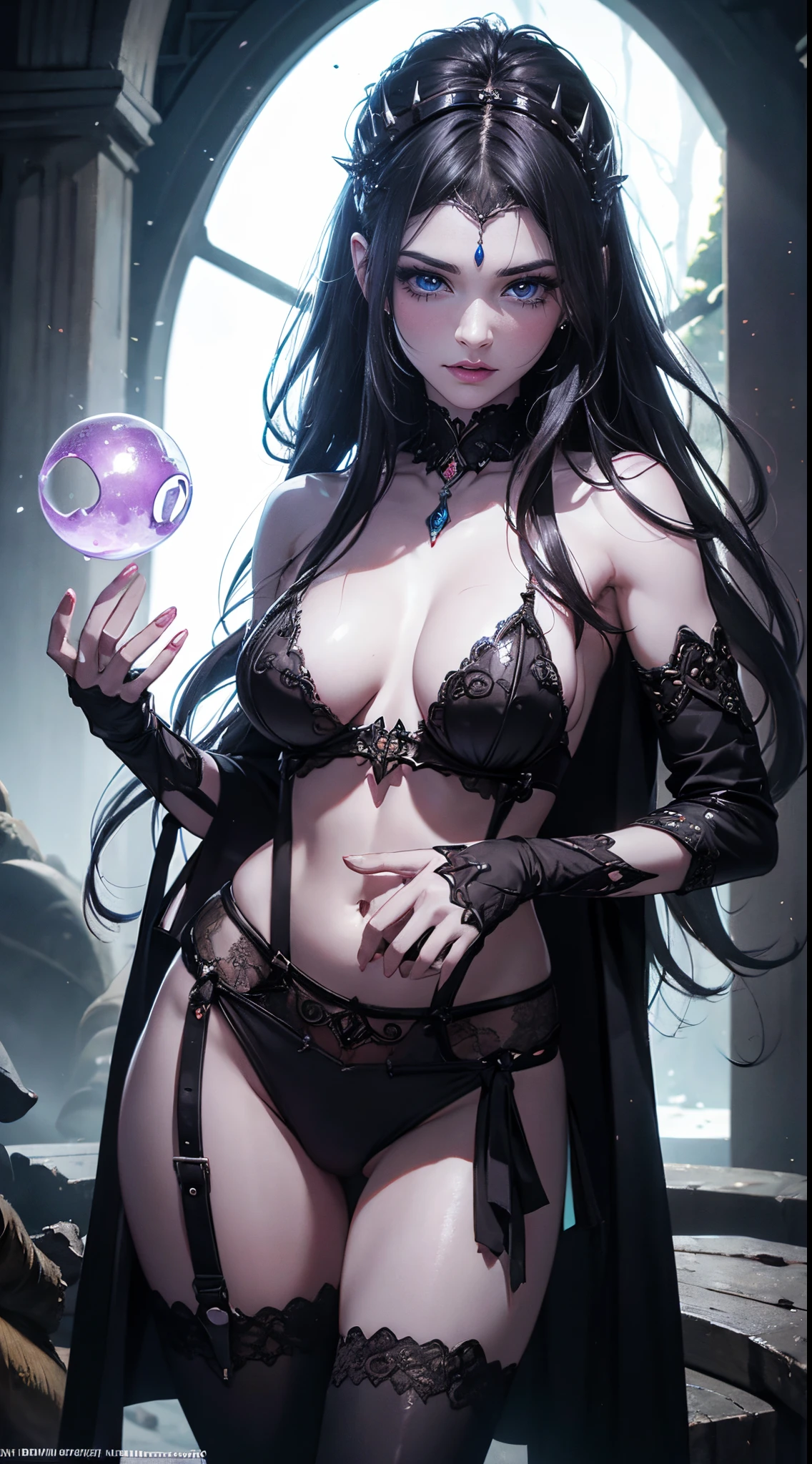 Hermosa y seductora caballero drow, mythology theme, fantasy theme, purple skin, pelo largo y blanco, ojos rojos, a cup size extremely small breasts, Inside a magical forest of dark bioluminescent mushrooms, apenas vestido, gothic spiked bikini armor, hermoso d&D Retrato del personaje, beautiful fantasy, Detallado, Arte digital, Detalle extremo, pulido, Beautiful, hiperdetallado, intrincado, elaborar, meticuloso, Personaje de anime, Detallado, Cara de Anime, foco nítido, Motor irreal, Renderizado 3D, volumetric illumination, Reflexiones, brillante, Digital illustration, pose sensual, pose sugerente, Toma de cuerpo completo, small perky breasts, Anatomically correct 💖❤💕💋❣,,More detailed 8K.motor irreal:1.4,UHD,La mejor calidad:1.4, fotorrealista:1.4, textura de la piel:1.4, obra maestra:1.8,obra-prima, mejor calidad,objeto Objeto], (detailed face features:1.3),(manos detailed),Ultraphotomicrography,