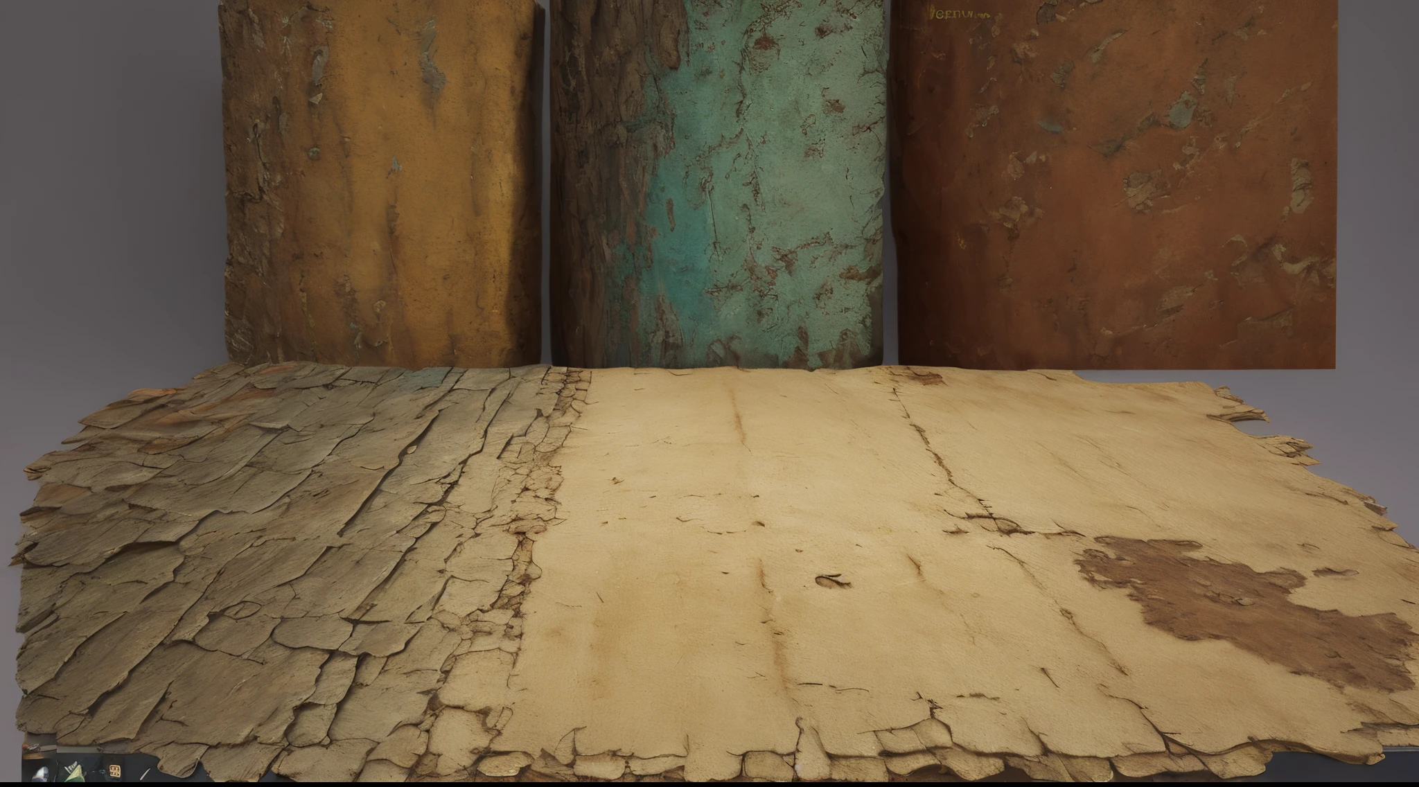 un primer plano de texturas de diferentes colores, Texturas pintadas a mano, mapas de texturas pintadas, texturas de desarrollo de videojuego 3d, Textura del juego, more oxbark textures, Texturas estilizadas pintadas a mano de cesped y vegetacion, Texturas estilizadas, Textura de pintura a mano, Textura de videojuegos, texturas en capas estilizadas, Activo de entorno de juego RPG, Detailed textures and neutral lighting, textura pintada, texturas quixel, Activos de videojuegos