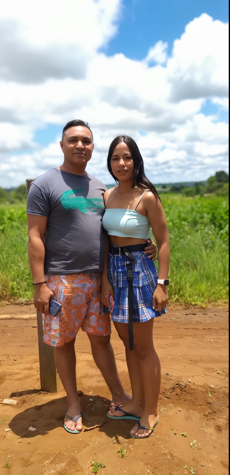 There are two people next to each other on a dirt road, par, Lovely couple, vacation photo, brasileiro, Usando tatuagens shipibo, Mulher de 30 anos de Cuba, Fotografia tirada em 2 0 2 0, pose de casal, Casal feliz, amazon indian peoples in brazil, Directed by: Herbert MacNair, Directed by: Milton Menasco
