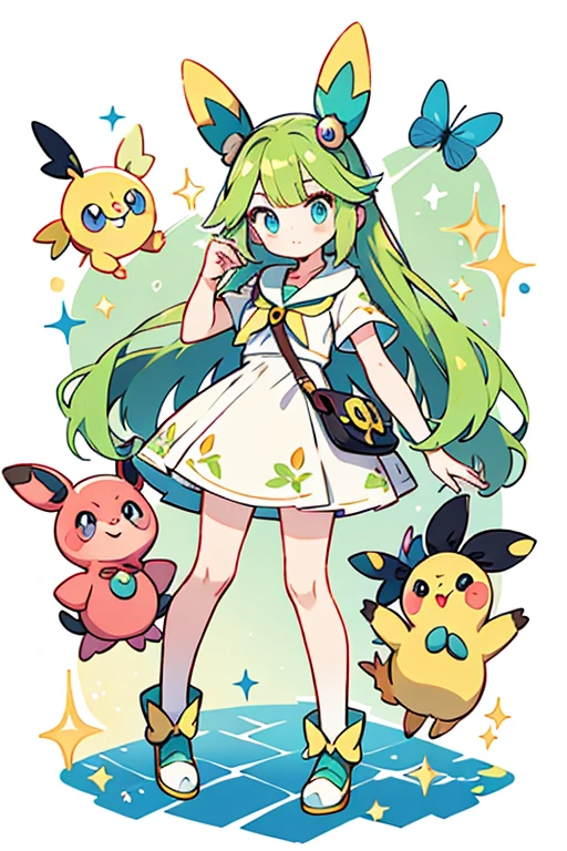 human pokemon Weepinbell ; glitter; full body; outfit pokemon Weepinbell inspired