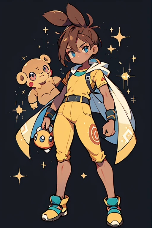 human pokemon Geodude ; glitter; full body; outfit pokemon Geodude inspired