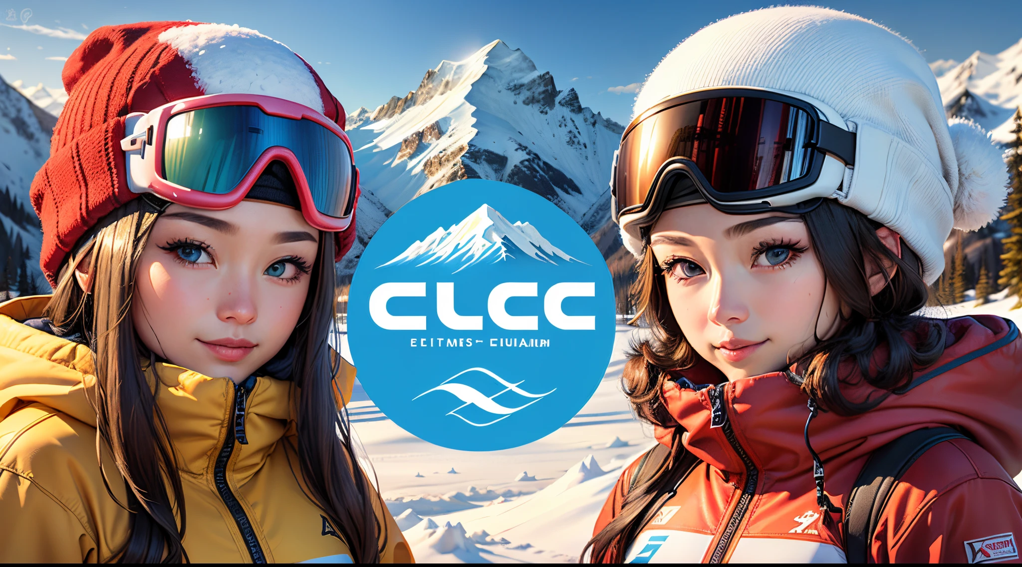 Design a ski team logo,There are CUC letters inside、Snow mountain elements、Ski goggles