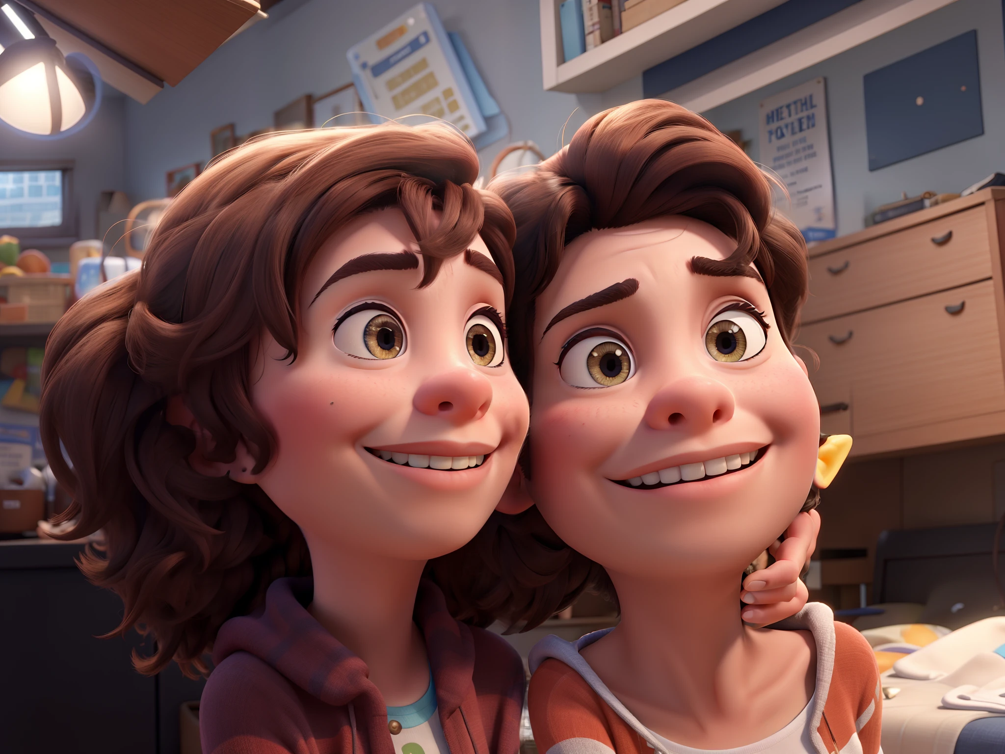 masterpiece, best quality, pixar teenage couple 3d