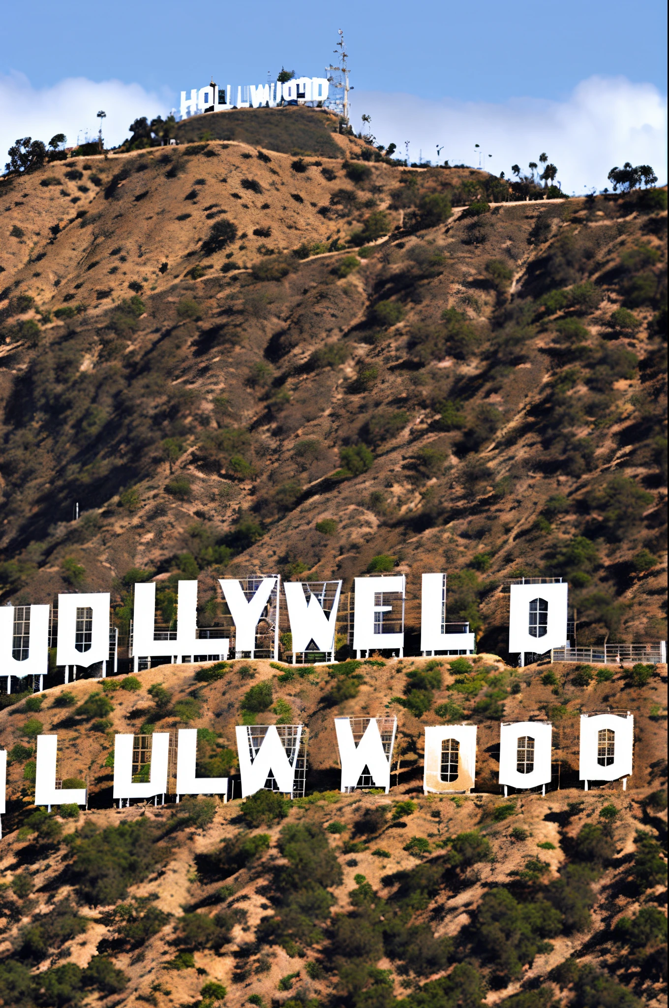 Hollywood sign but instead it says Let You Know