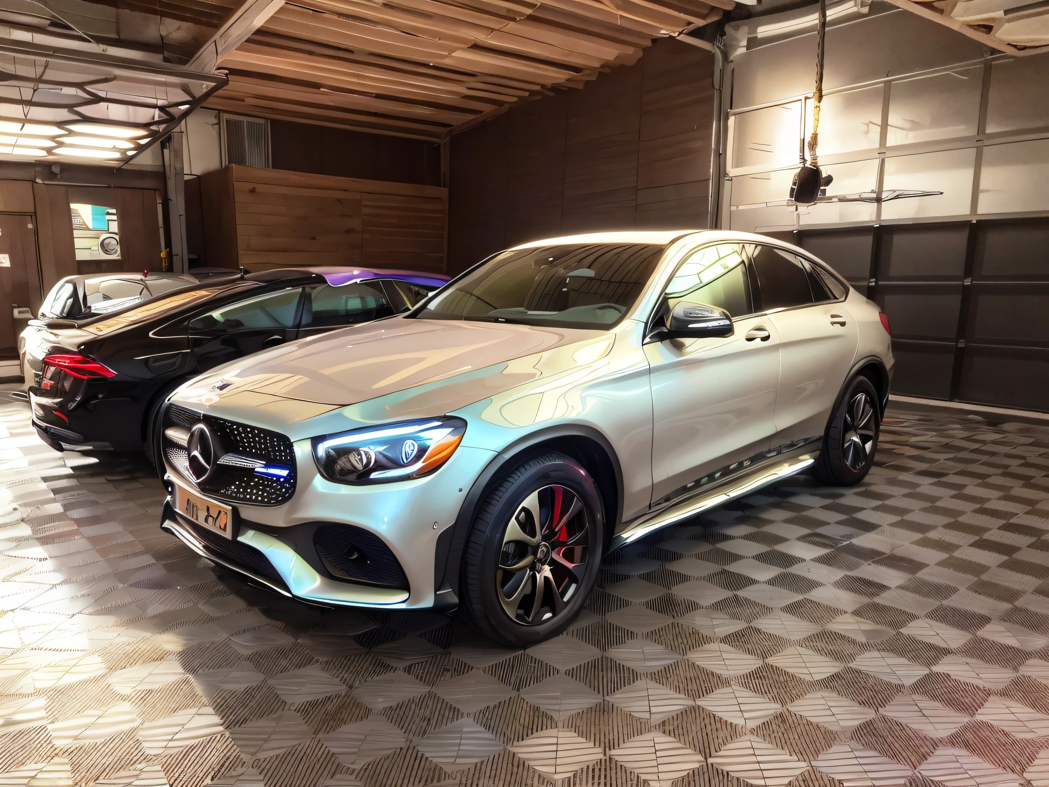 View of Amaretto Mercedes SUV, parked in the garage, 2 0% mother of pearl detail, amaretto color, Mercedes, Mercedes Benz, Shot on iPhone 14 Pro, Shot on iPhone 1 3 Pro, full face, Shot on iPhone 1 3 Pro, full unit, s face, 🤬 🤮 🤮 🤮 🤮 💕 🎀, Front profile