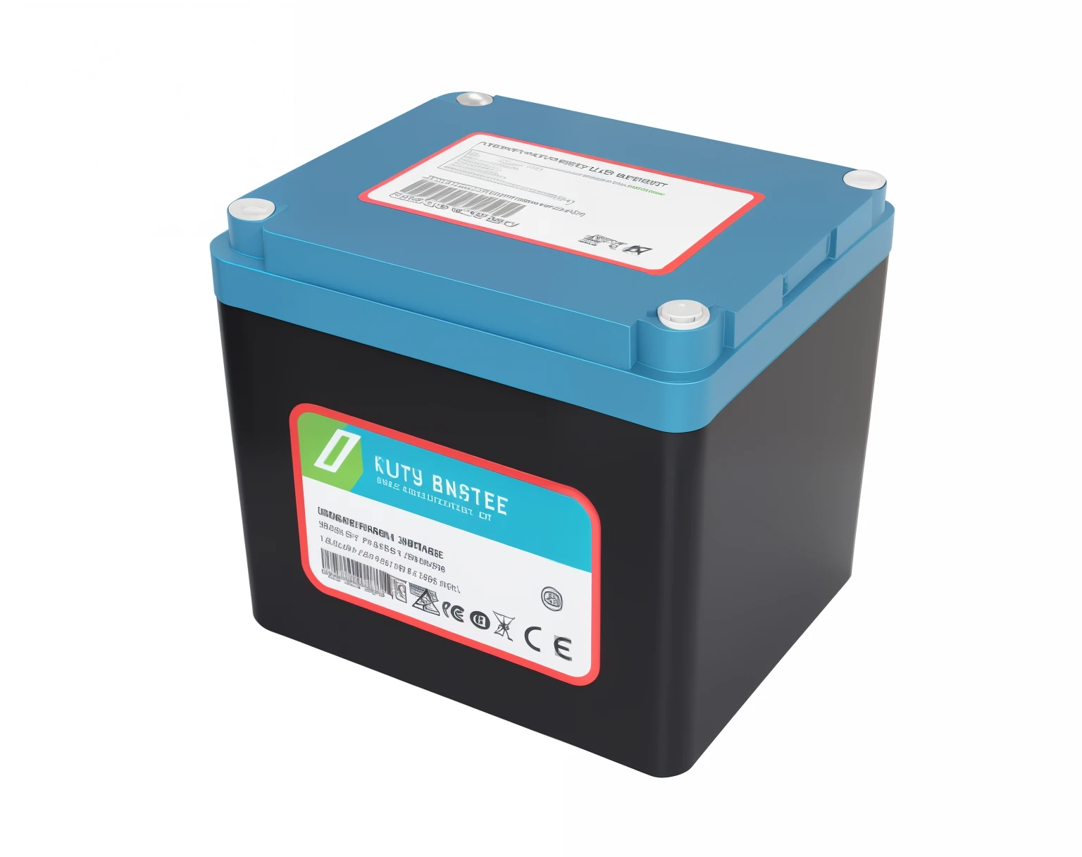 Battery box close-up,There is a label on it, battery, white backgrounid,high quality product image”, With 3D rendering, With 3D rendering, high detail product photo, 8 hours 1 0 2 4, product introduction photos, 8l, 8l, Infinite 3D rendering, massive battery, high resolution product photo, author:Kurt Roche, product photograph
