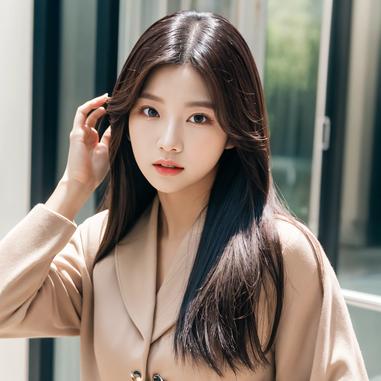 Jennie kim cabelo curto pele limpa decote vestido preto fundo de quarto