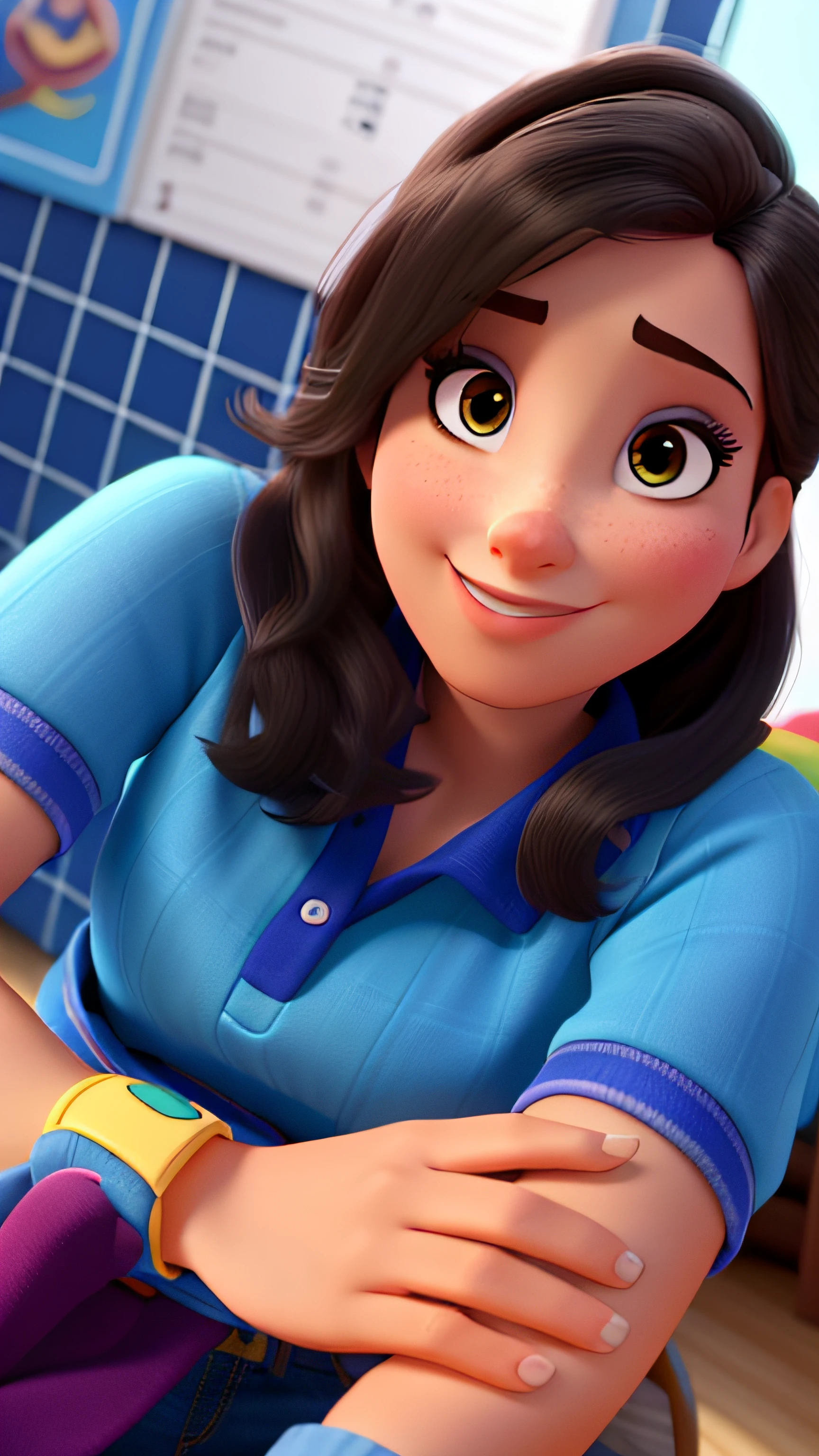Um mulher estilo disney pixar, alta qualidade, melhor qualidade