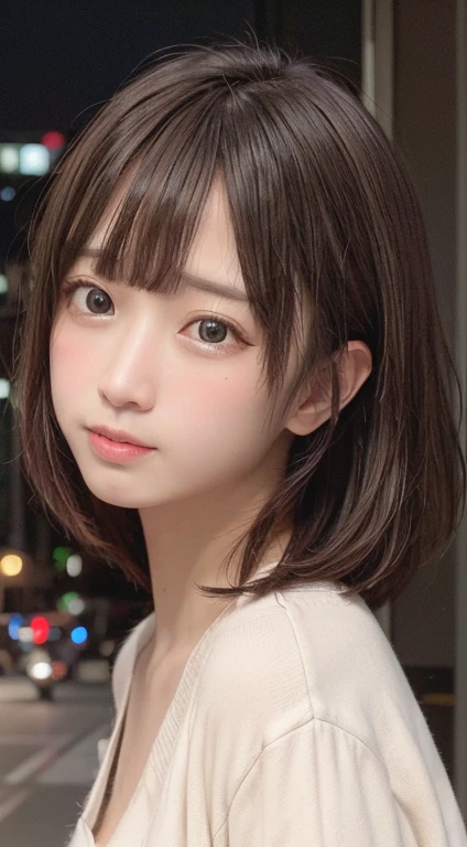 masterpiece, top-quality, 8K, 1 girl in,short-cut, beautiful a girl, Clean face, White coat, A hyper-realistic, hight resolution, foco nítido, nffsw, face lights, Dynamic lighting, Movie Lighting, Professional Shadows, beautiful cityscape background, highestdetailed, ighly detailed, ultra-detailliert, finely detail, authentic skin, Delicate facial features, Detailed face and eyes, Sharp pupils、Realistic pupils