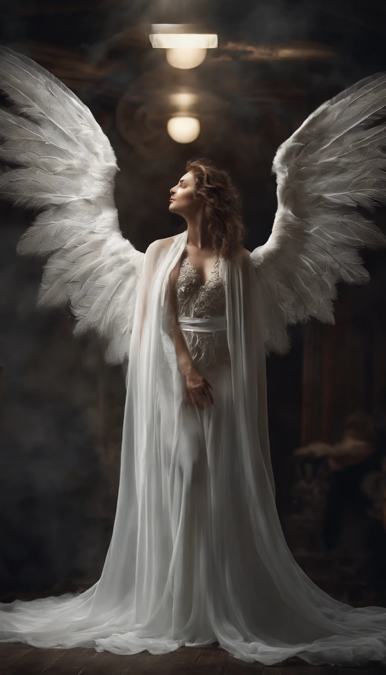 paellicia,large_breasts,short hair ,feathered wings
