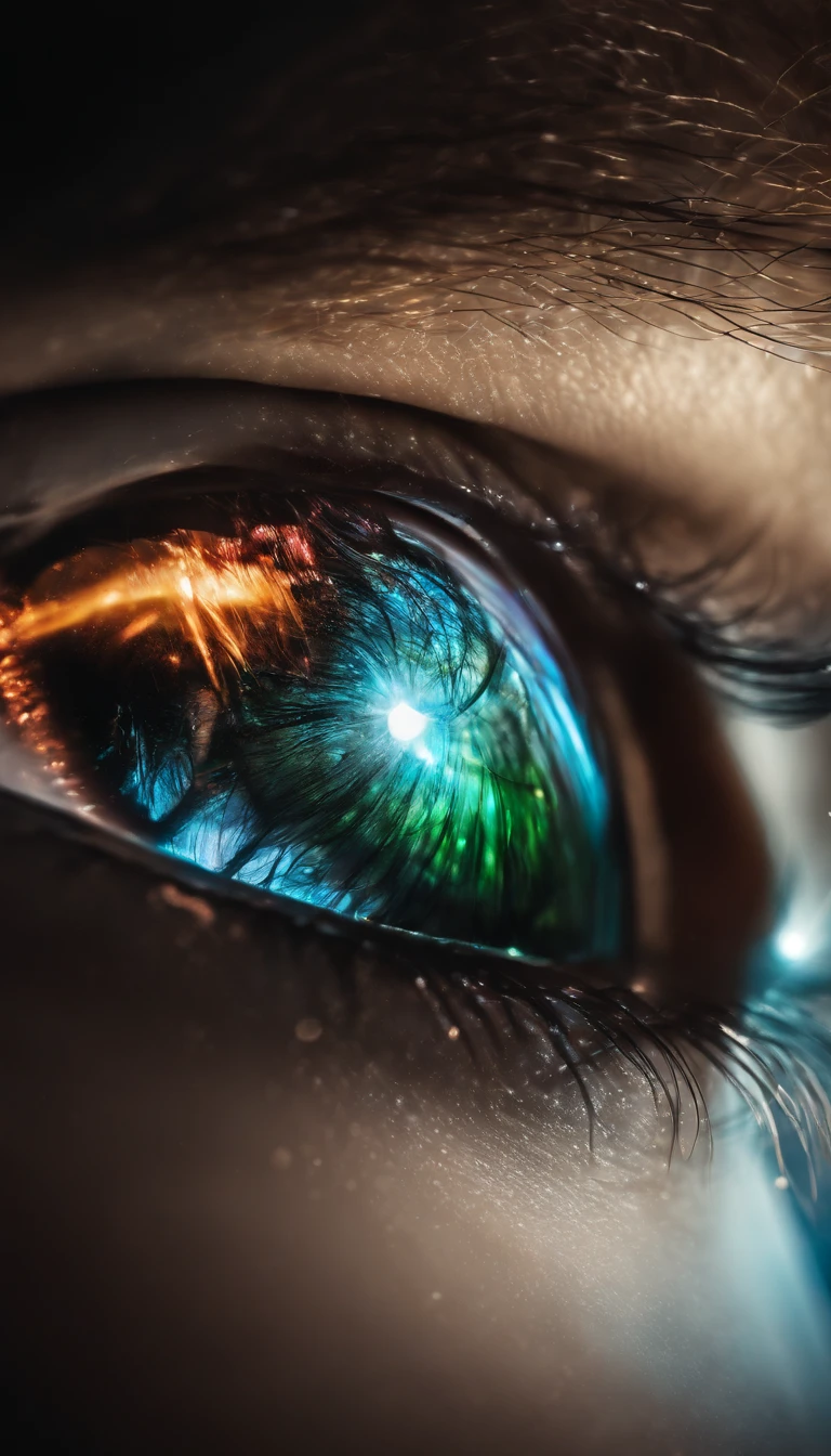 Cosmic Fallen Angel, Bright and clear eyes, Biomechanicals, the strange, fearsome, nightmare, The colors are very vivid, Light particles, There is bright light, Mshiv, wallpaper art, ultra HD wallpaper,natta,with black background,The light from the rear window is backlit