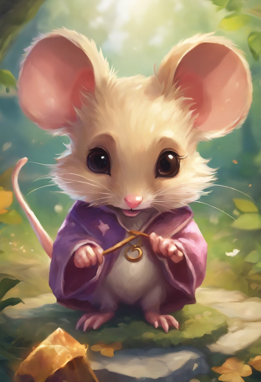 a cute mouse sitting atop a PHD that it has earned