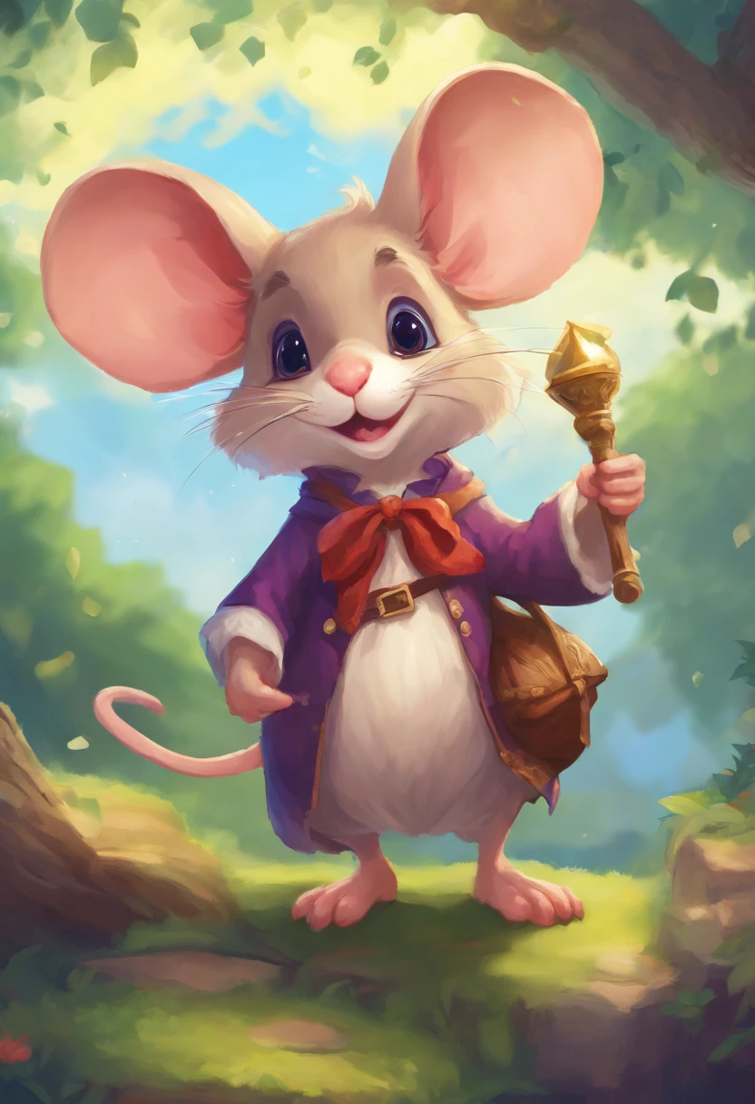 a cute mouse sitting atop a PHD that it has earned