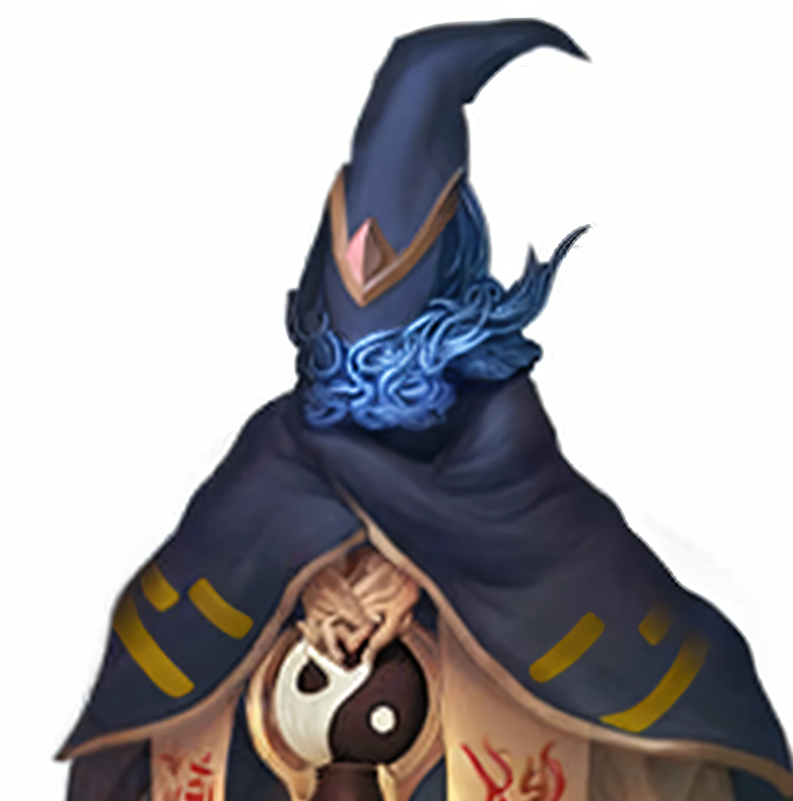 Male Taoist,with hair dishevelled,Taoist elements,ancient wind,Dressed in black robes,Cloaked,wear high hat