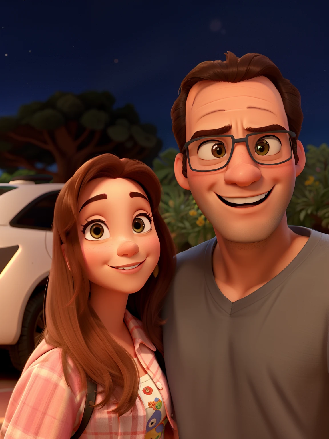 casal no estilo disney pixar, alta qualidade, melhor qualidade