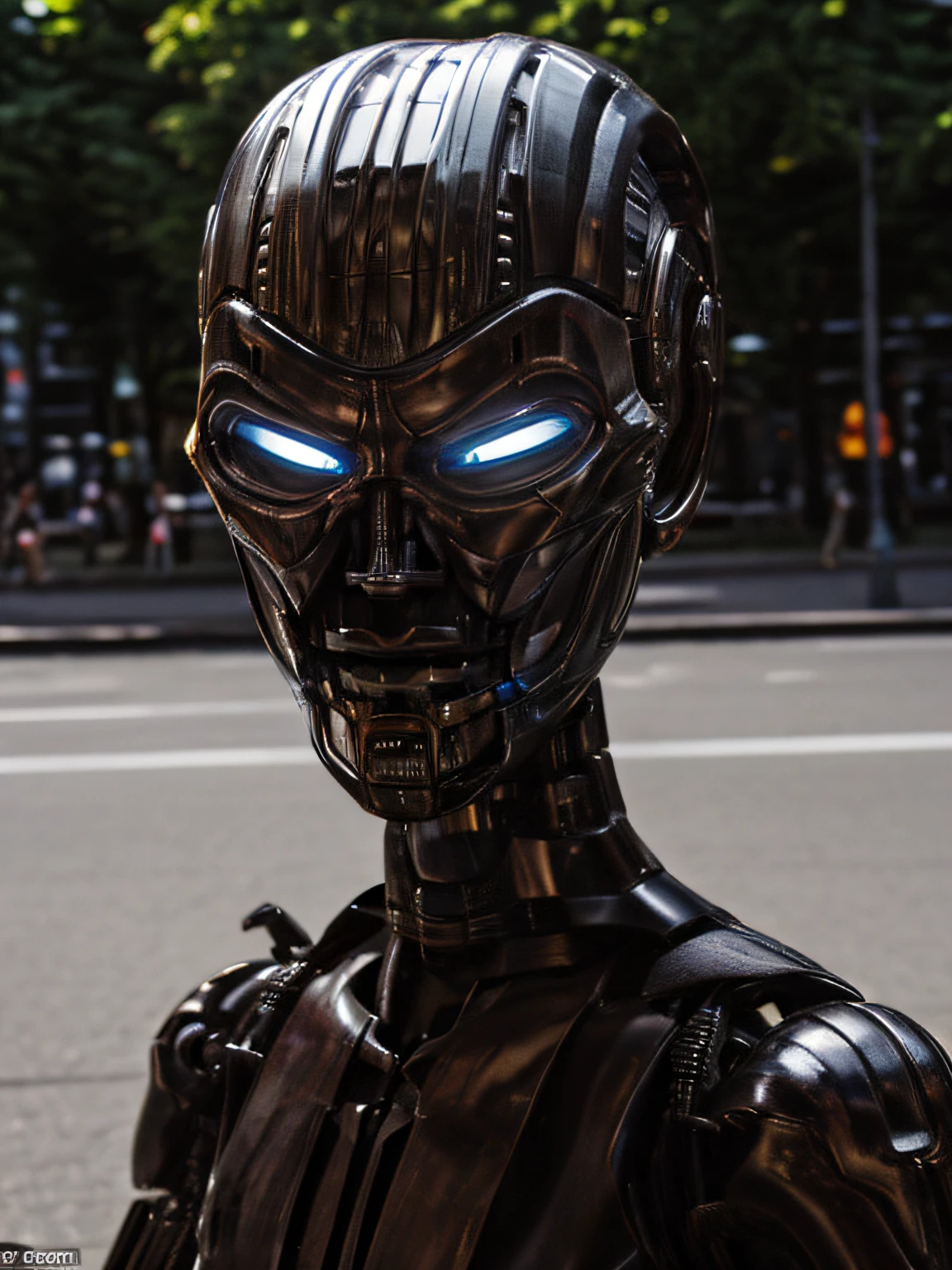 realistic, TX endoskeleton at shibuya, daytime, clear lighting, (T-X Endoskeleton:1.2), detailed TX endoskeleton, shiny chrome, ultrarealistic T-X, (deep focus1:0), sharp details, very high quality, photorealistic, ultra HD, 8K