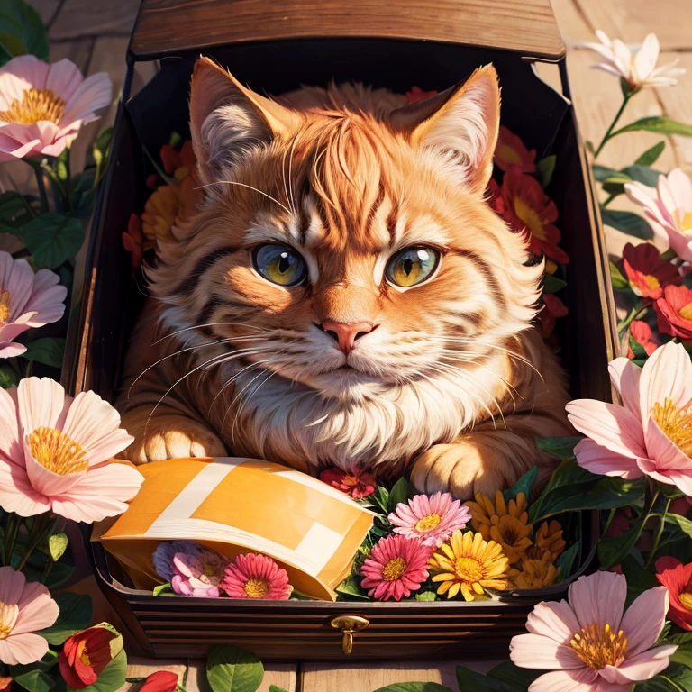 GARFIELD, maximalist, flowers, blossom portrait,