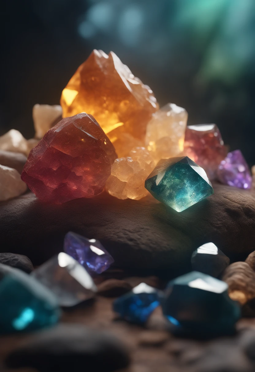 dreamlikeart beautiful mineral, rainbow crystals, ultra detailed, incredible lighting, hyper detailed, 8k, unreal engine 5, 3d render