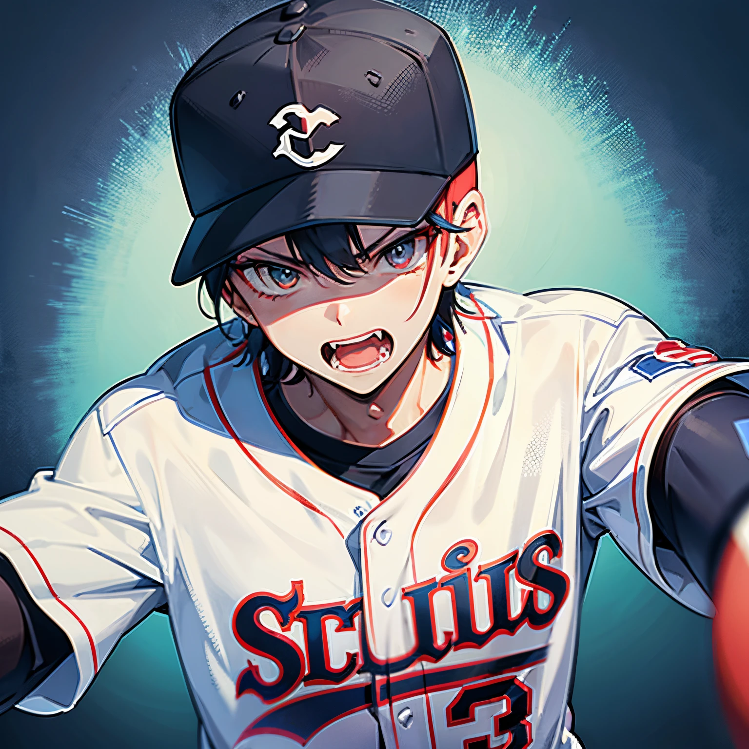 Baseball Player　shoun　Mohican　Scary face