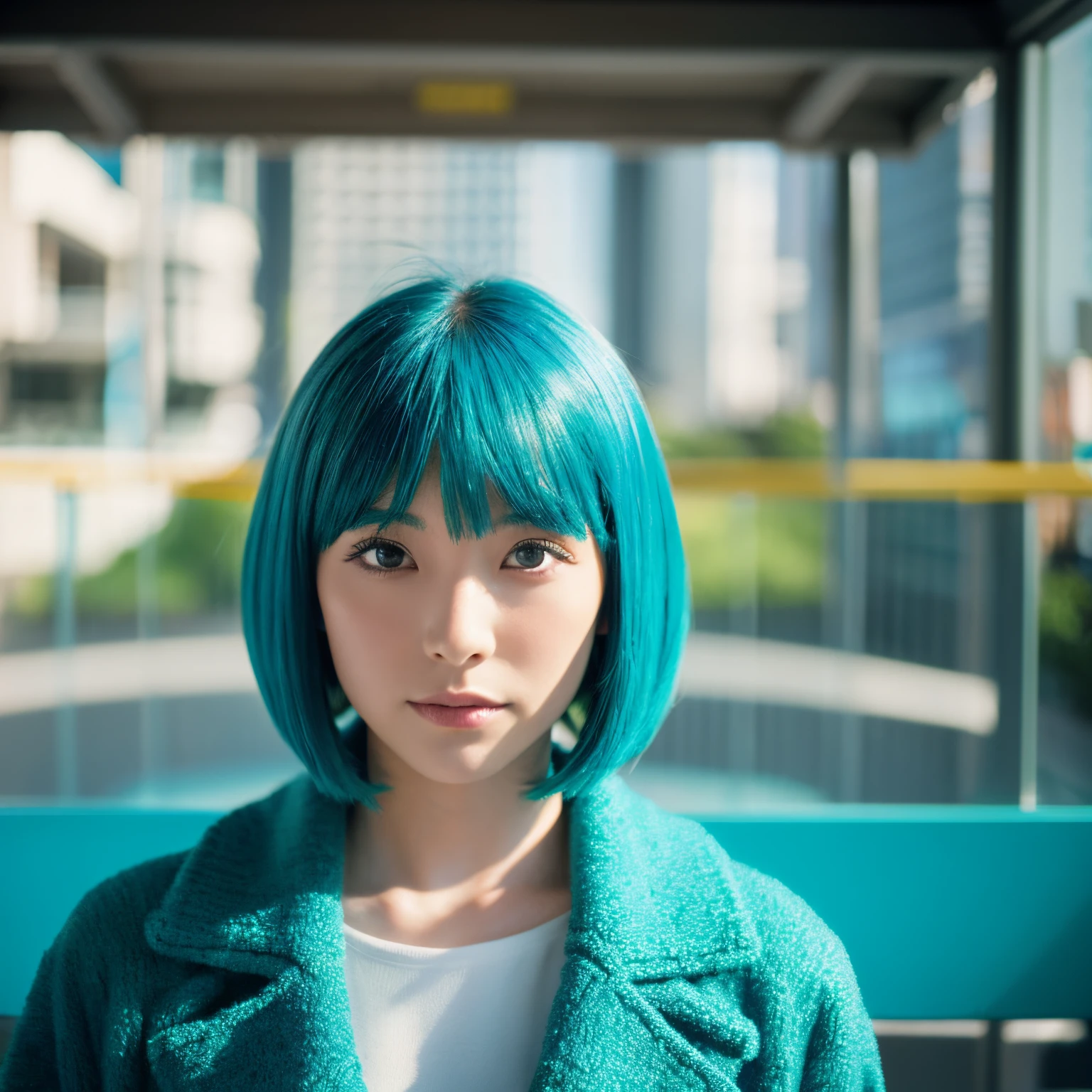 Girl with bob hair、Dynamism、Viridian