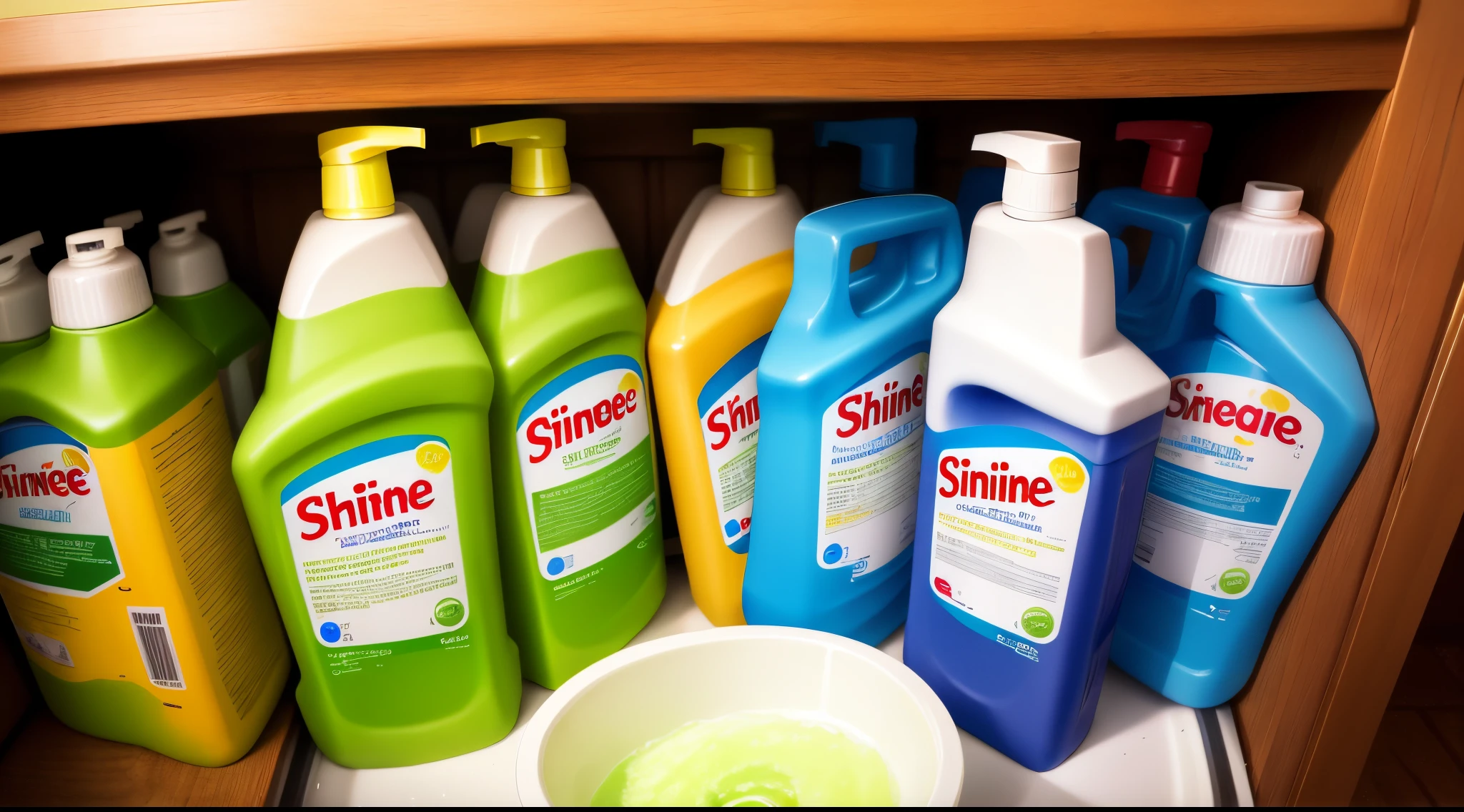 Dishwashing liquid named SHINE' RIGHT