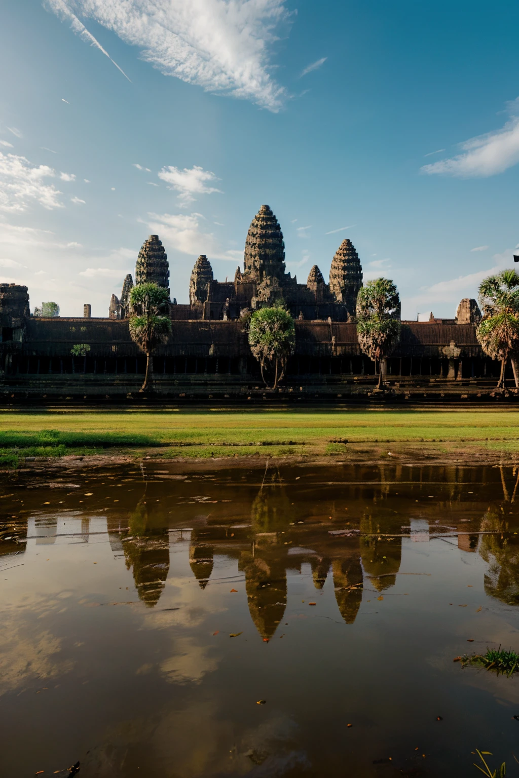 Angkor Wat template with beautiful landscape.