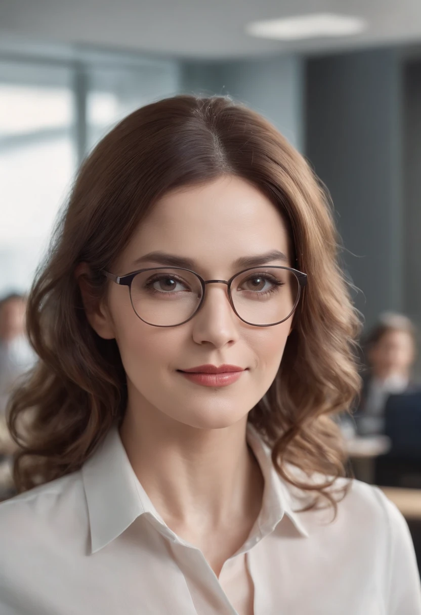 Cinematic ,facing the audience, (Reality :1.4), a 40 year old woman looking into the camera, extra long curly hair, female librarian, black skirt, white buttoned blouse, glasses, detailed beautiful face, action shot, empty office background, daytime, photo realistic, CG, art station, masterpiece, HD photographyCinematic portrait, ((medium close-up)), facing the audience, (Reality :1.4), a 40 year old woman looking into the camera, long wavy hair, female librarian, librarian costume, glasses, detailed beautiful face, smiling, empty office background, daytime, photo realistic, CG, art station, masterpiece, HD photography