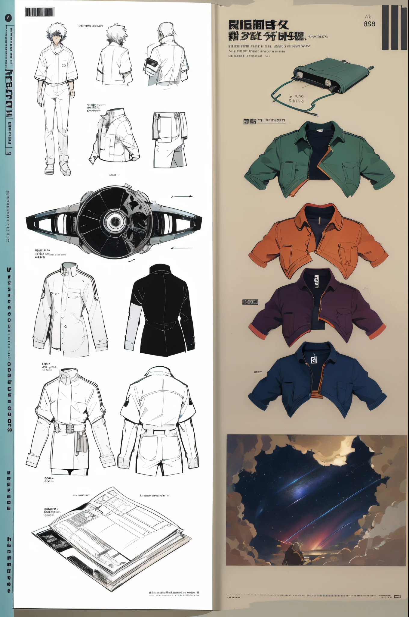 line-art, art book, design sheet, 8k, best quality, design, equipment design, Evangelion, cowboy bebop,