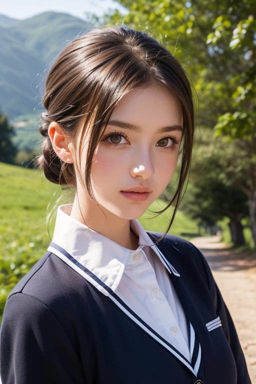 Portrait of a girl, School Uniforms, Natural landscape background,
Gabriele Dellotto,