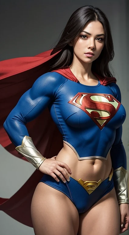 Super strong muscular busty superwoman