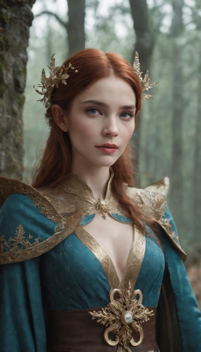 Wearing an ice crown、Woman wearing navy blue winter cloak with gold details, snowflake brooch. cabelos preto e longos. Winter queen, Elf Princess, portrait of an elf queen, fairy queen, winter princess, fairy queen, The artistic germ of artstation pixiv, beautiful and elegant elf queen, full bodyesbian. standing in the snow，In front of you is a huge ice castle. rpg character. medieval era. elf woman. Red-haired elves. eBlue eyes. Forest elves. forest elf warrior. Elven archers. Medieval archers. archery. Organic Amadurlah. Moss green armor. gentle lighting. Standing in the middle of the forest. floresta exuberante. bioluminescent mushrooms. Fantastic environment. sunlights. sun light. Warm highlights. Blue and yellow-green color palette. Role playing game character design. IG model | Art germ, :: Ross Drawing, The artwork is not guweiz's style, Very detailed artistic germ. full bodyesbian, detailed background of a castle, ultra - detailed, 详细的脸, Sincere POV photos, Park Lee Jeffries, Nikon D850, movie stock photography ,4 ending portra 400, F1 camera lens.6, plethora of colors, hyper realisitc, Realistic texture, The lights are dramatic, film alembic 800 (8K, RAW photogr, Better quality, tmasterpiece: 1.2), ultra - detailed, (highlydetailed skin: 1.2), 8k ultra high definition, SLR camera, gentle lighting, high qulity.IG model | Art germ, :: Ross Drawing, The artwork is not guweiz's style, Very detailed artistic germ. full bodyesbian, detailed background of a castle, ultra - detailed, 详细的脸, Sincere POV photos, Park Lee Jeffries, Nikon D850, movie stock photography ,4 ending portra 400, F1 camera lens.6, plethora of colors, hyper realisitc, Realistic texture, The lights are dramatic, film alembic 800