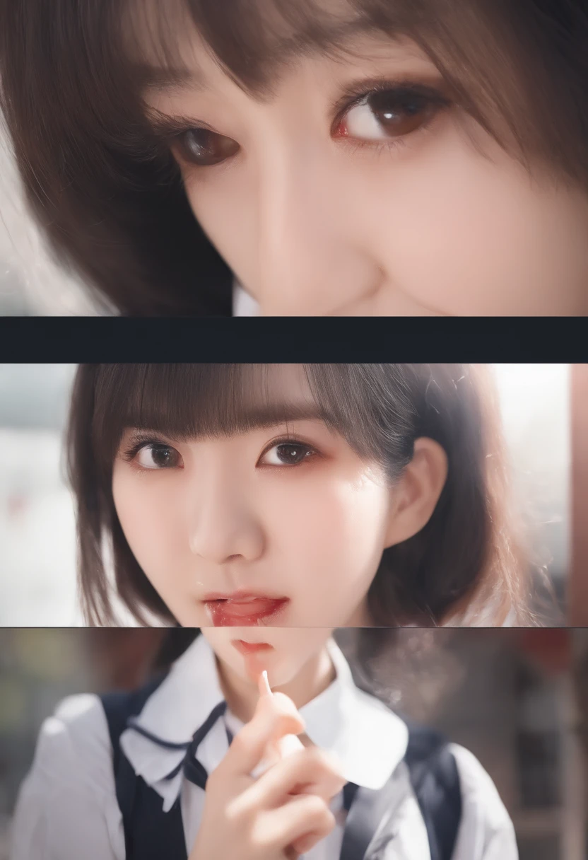 A sexy image of the mouth of a Japanese high school girl。Realistic live-action images。The camera is assumed to be on the tongue。Bright and clear view of the back of the throat。