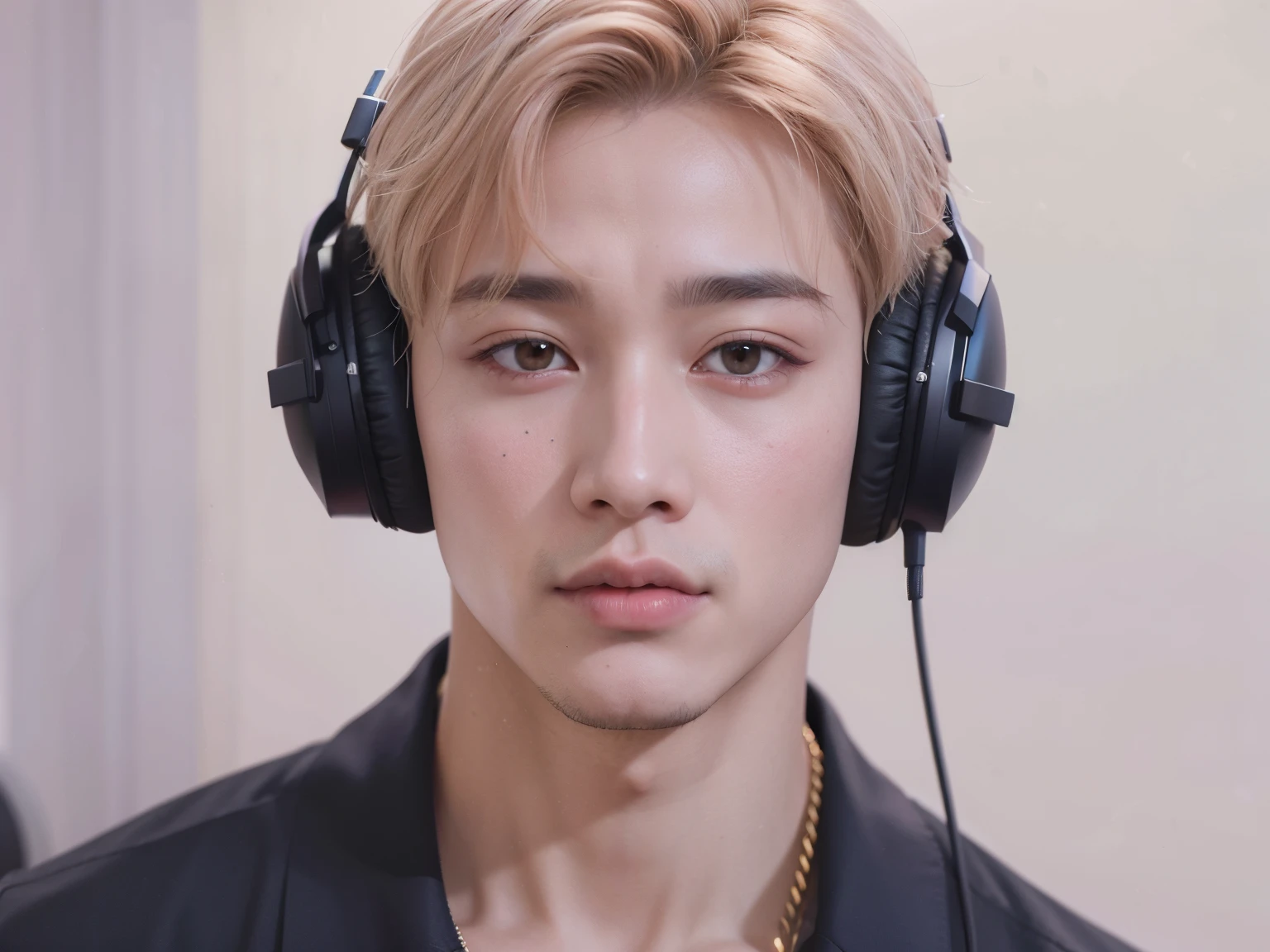 Man with headphones on looking at camera, Cai Xukun, Cara precisa de Jimin, Jimin, Yanjun Chengt, inspirado por Yanjun Cheng, Jung Jaehyun, Parque Jimin, tiene auriculares, Todos del grupo NCT, Wan adorable cara coreana, Hyung Tae, Inspirado por Jeonseok Lee, Jimin\labios regordetes, con auriculares