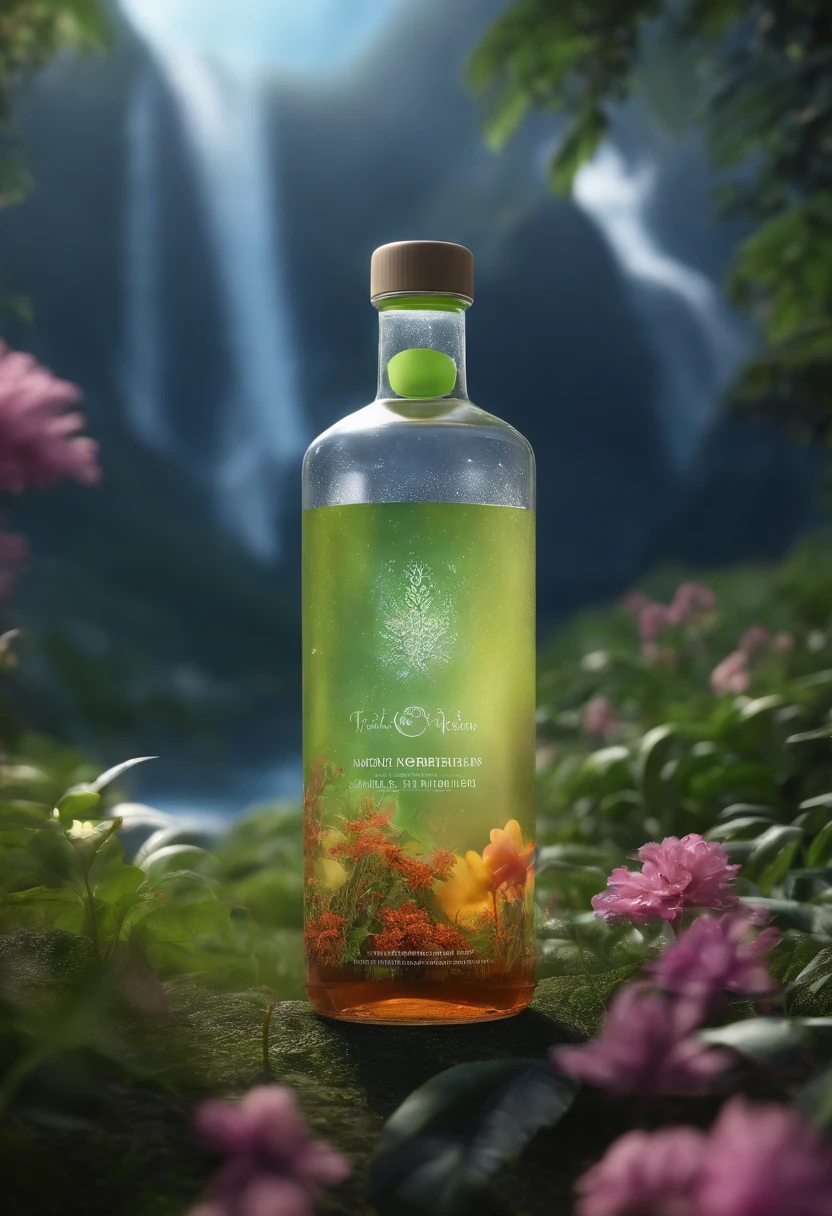 300ml bottle of probiotic drink,Plastic bottles,non-transparent,punky style, Ethereal, Cinematic,, ultra - detailed, Matte painting, photore, arnold renderer --test --creative --upbeta