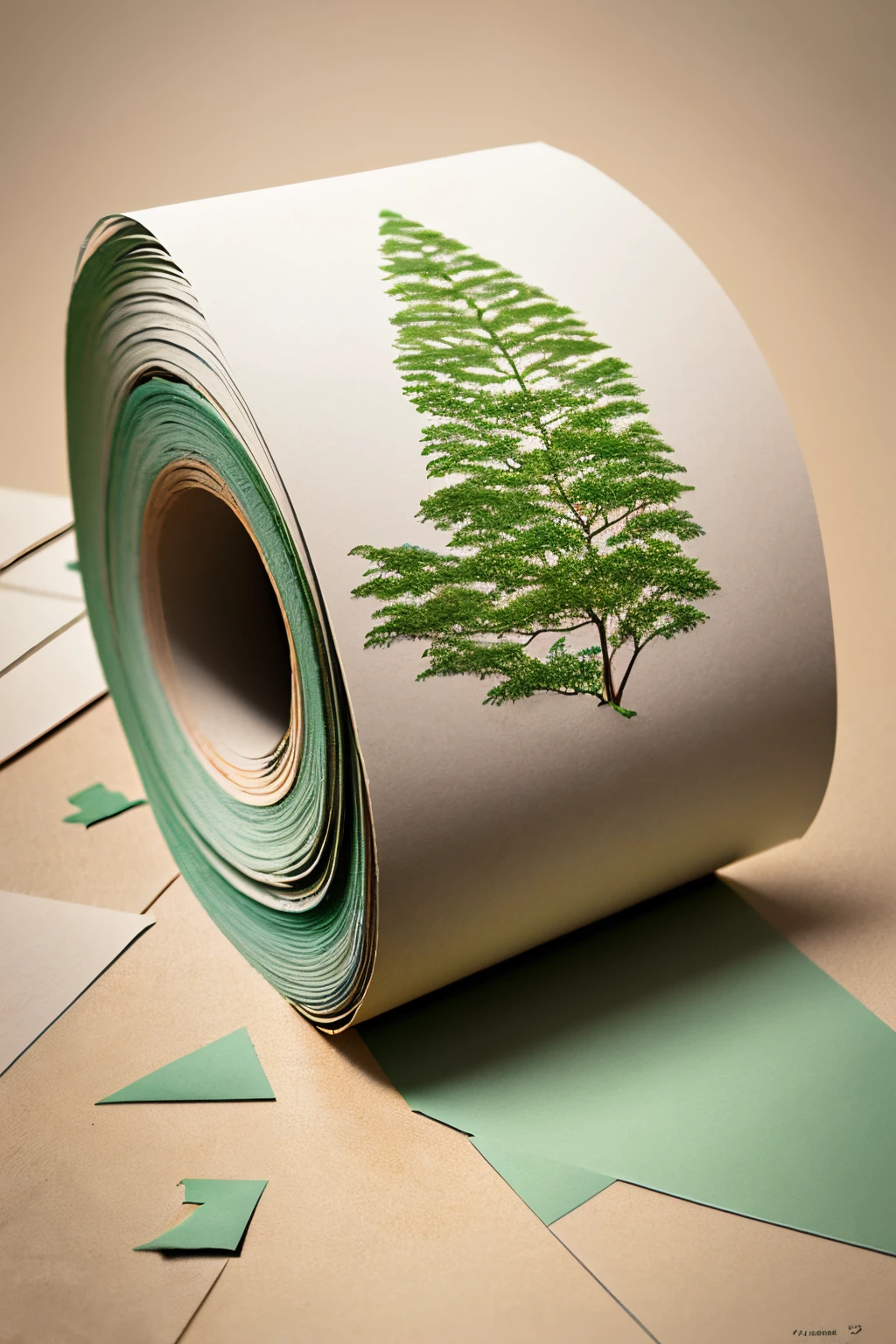 Recycled paper with the background of nature
