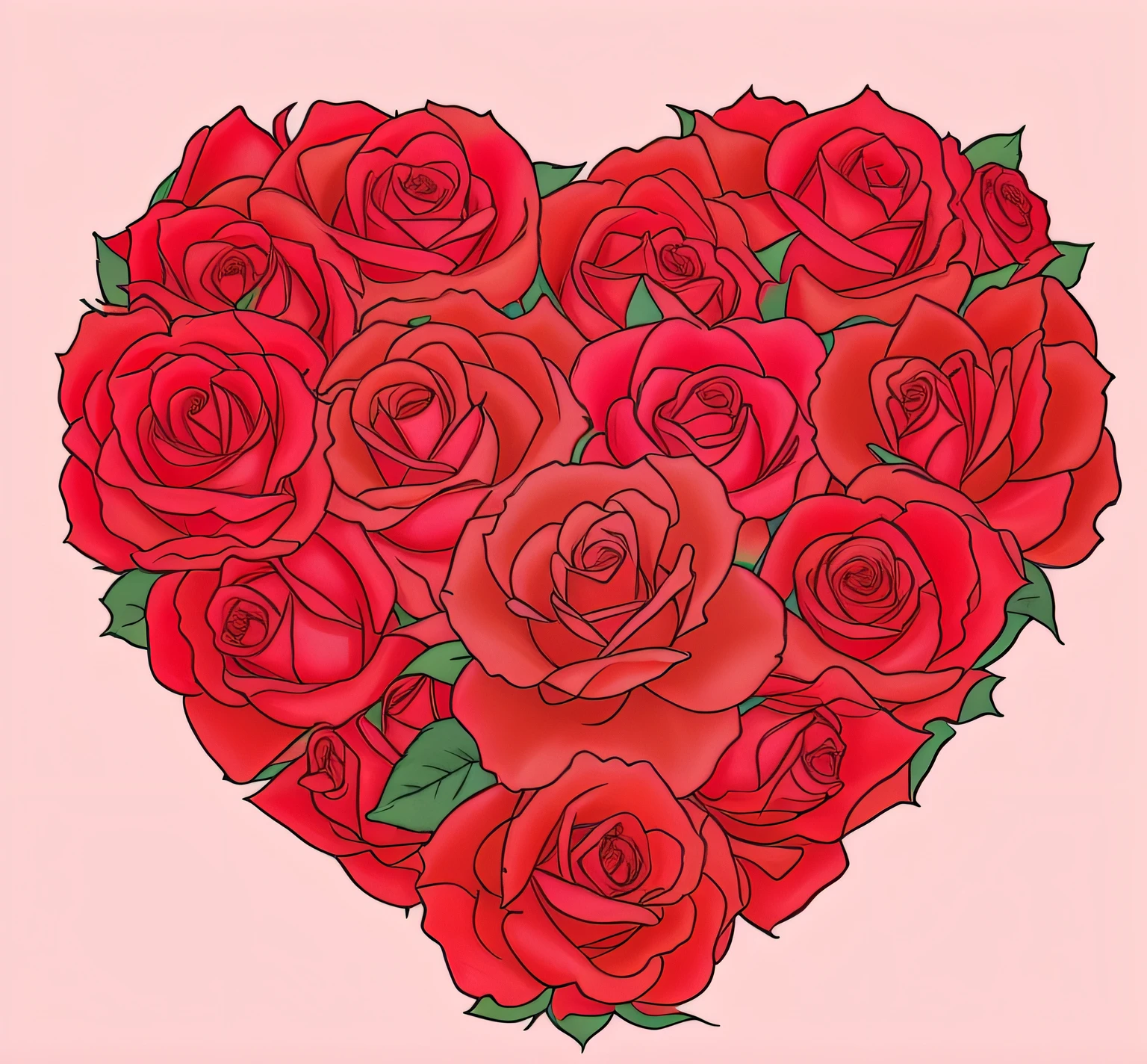 red love rose/Heart shaped arrangement of red roses, heart made of flowers, rosette, red rose, The blonde, rose background, Pink and red, author:Maximilian Vanka, rose background, laying on roses,water color art,Three-dimensional rose,Big red