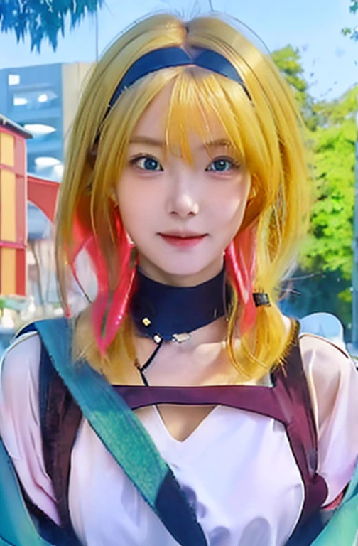 anime girl with blonde hair and a black collar around her neck, rin, anime visual of a young woman, anime visual of a cute girl, in the anime film, rei hiroe, official anime still, today's featured anime still, anya from spy x family, anime girl named lucy, anime best girl, ( ( ( yoshinari yoh ) ) )