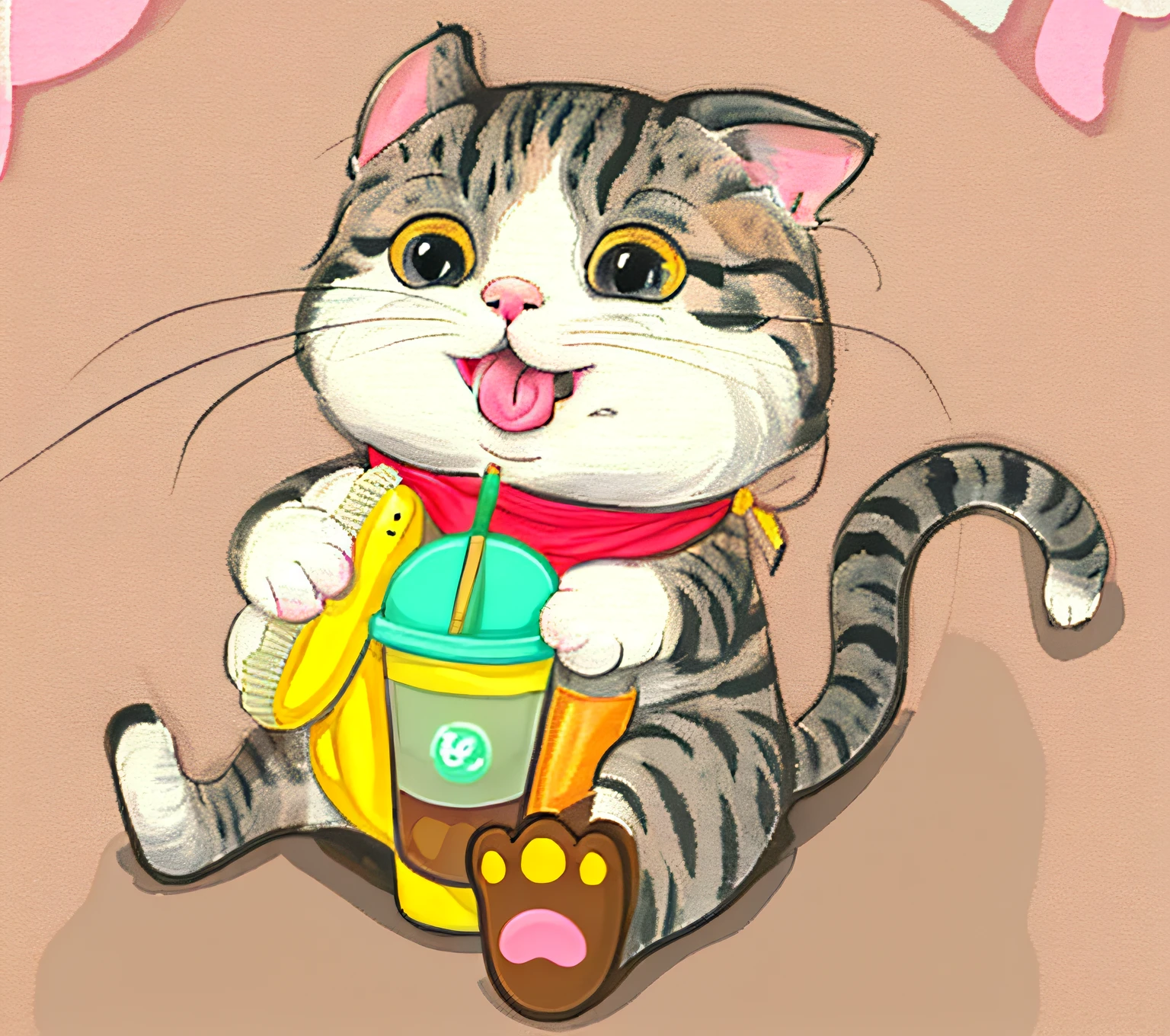 there is a cat that is sticking its tongue out, One cute cat, Kawaii cat, Cute cat, !!!catss!!!, telegraph stickers, happy cat, the cat is smiling, funny cat, Smile ah ah ah, Anime visuals of a cute cat, a cat is smiling, anime cat, Illustration of a cat, great cat, Cartoon Cute, Stick out her tongue