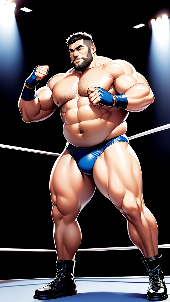 the only person，male people，Muscle wrestler，musculous，Stout wrestler，Asian people，jpn，Uncles，60-year-old middle-aged man，Short hair details，Short hair details，Wrestling boots，Full body like，Panorama characters，WWE ring，WWE American professional wrestling，spotlight lights，cellshading，visions，pantiess，fatness，age 55，,Middle age，tattoo is，Fingerless gloves，Wheat-colored skin，oilly skin，Dark skin，Show off your chest muscles，Sumo wrestler，body builder，Wide sideburns，Pronounced abs，ssmile，beard is gray，White hair，（Full body like：3），Hands are very thin，Delicate faces