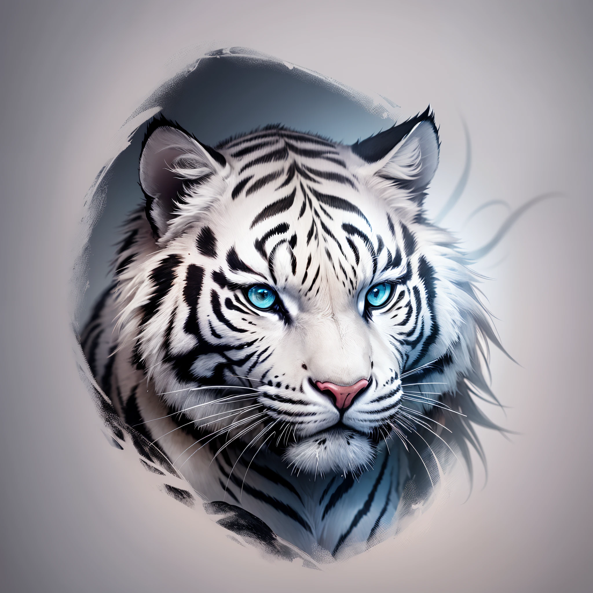 an image of fierce white tiger highly detailed masterpiece logo for t shirts --auto --s2