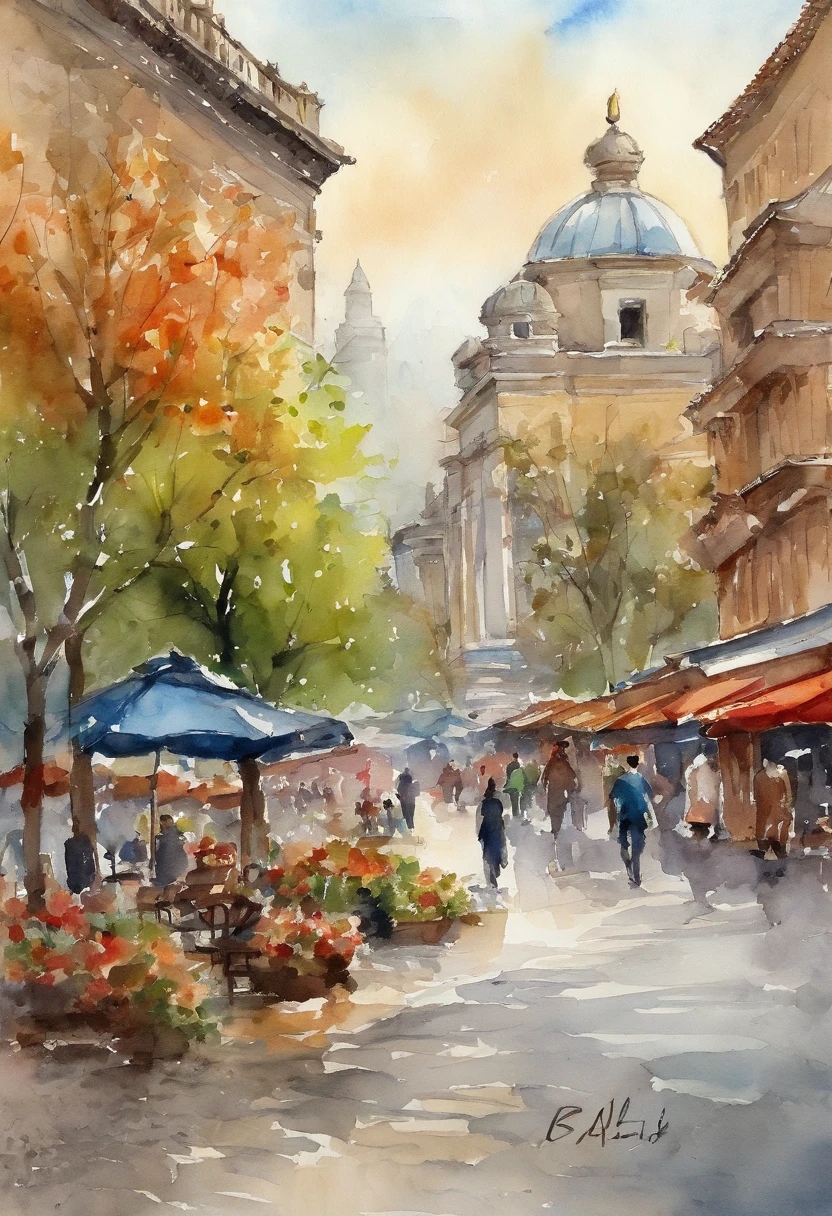 Dalian，Xinghai Square，8k，illustration