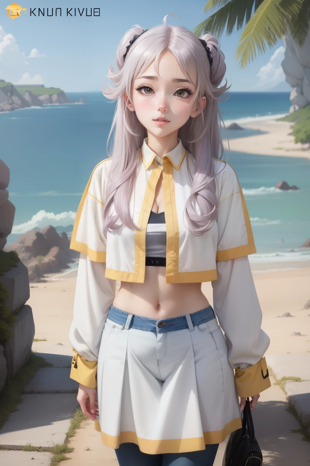 anime girl avec de gros seins posant dans un haut jaune et un jean, séduisante fille d’anime, Ilya Kuvshinov. 4 km, [ Art numérique 4 km ]!!, Style Anime 3D réaliste, Jolie fille d’anime, Artgerme extrêmement détaillé, Oppai, Style anime 4 K, Rendu photo réaliste Anime girl, Anime hyper réaliste, style anime. 8k