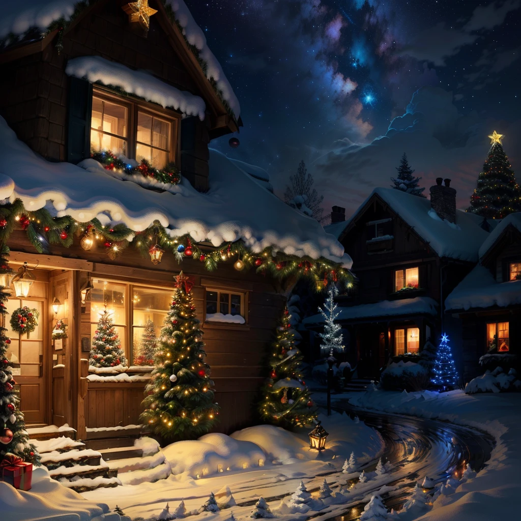 Christmas　nighttime scene