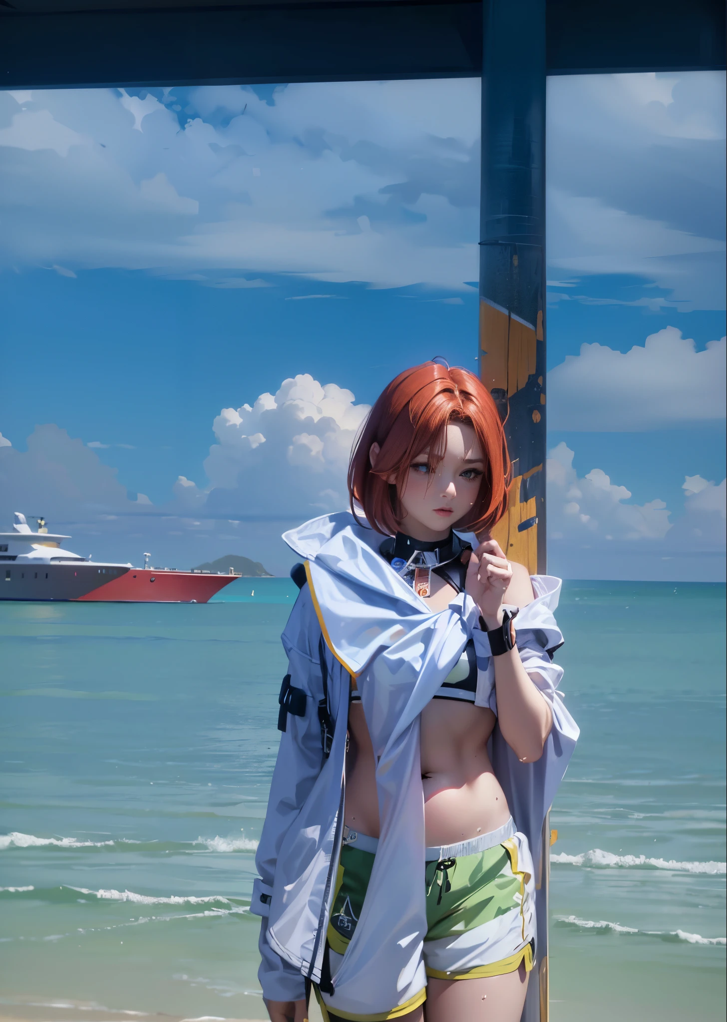 Adult Woman Alone, (((Medium Chest, Small Head)), Bare Upper Body, (Minus Belly: 1.6), (Perfect Body: 1.1), (Short Bob Hair: 1.2), Auburn Hair, Full Body, Venus Pose, Exercise, Open Legs, Sweat, Femboy, Lid ((Shorts)), (Extreme CG 8k Wallpaper), (Exquisite), (Masterpiece), (Best Quality: 1.0), (Ultra High Definition: 1.2 ), best lighting, perfect lightning, realistic shadows, [high resolution] detailed skins, super detailed (((color)))