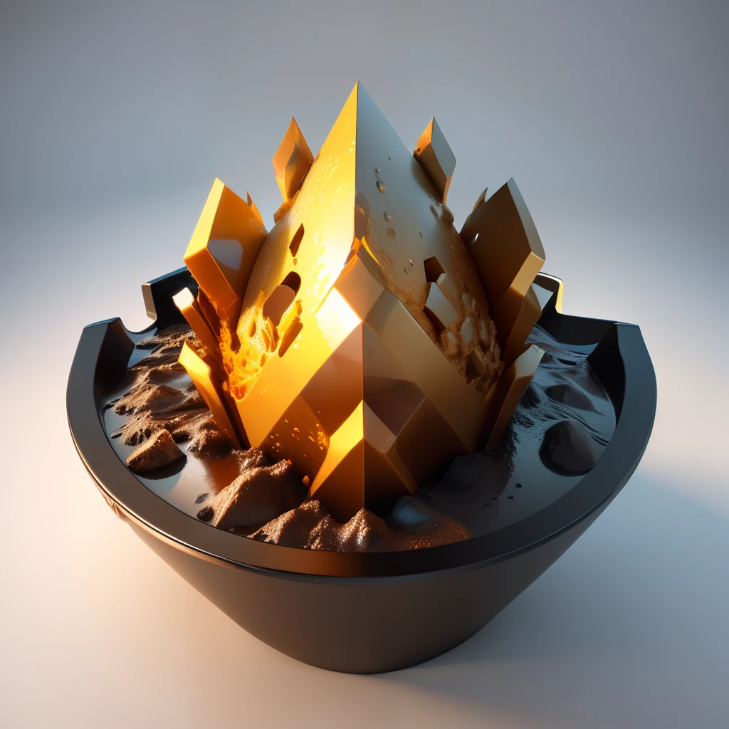 Create a 3dimensional digital design of the Google application icon using 3d rendering, high dynamic contrast, intentional bubbling, 3d shadows, highlights and contour