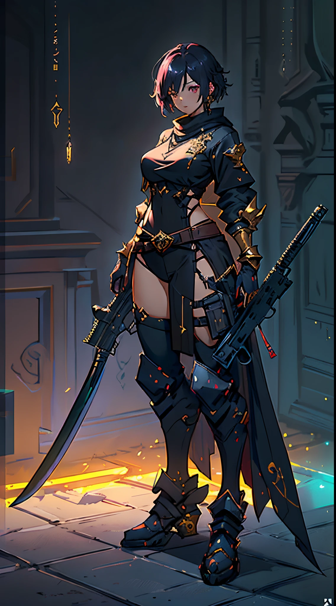 woman with black and white wavy-hair, and barbarian outfit cloth, long hair, stealth digital dungeons and dragons, anime art, , anime style 4k, detailed digital anime art- anime art, aesthetic, anime style 4k, best anime 4k konachan wallpaper, badass anime 8k, anime wallaper, 4k anime wallpaper, full body, detailed eyes